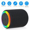 Portable Wireless Speaker Outdoor Party Speaker Mini Waterproof Speaker with 7 RGB Lights Support Calling TWS AUX In MMC Card Input