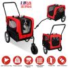 2-in-1 Pet Bike Trailer And Stroller with Canopy Bicycle Carrier Bicycle Cargo Wagon Trailer 44LBS Weight Capacity For Small Medium Dogs Cats