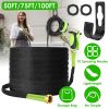 100FT Non-Expandable Garden Hose Kink-Free Lightweight Water Hose Lay Flat Garden Hose with 10 Patterns Hose Nozzle Storage Bag Hanging Hook for Outdo