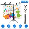 5×6.5FT T-Shape Photo Video Backdrop Stand Heavy Duty Background Stand Adjustable Photography Backdrop Stand with 6 Spring Clamps Sandbag Carry Bag fo