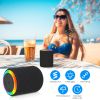 Portable Wireless Speaker Outdoor Party Speaker Mini Waterproof Speaker with 7 RGB Lights Support Calling TWS AUX In MMC Card Input