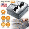 Electric Heated King Size Fleece Heated Blanket with Dual Controller 10 Heating Levels 10 Hours Auto Off Machine Washable for Home Office Usage 90x100