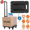 Folding Hand Truck Collapsible 165LBS Heavy Duty Luggage Cart Foldable Utility Dolly Platform Cart with 3-Length Telescopic Handle 6 Wheels 1 Elastic