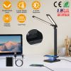 Double Head Desk Lamp with Wireless Charging USB Charging Port 5 Color 5 Brightness Eye-Caring Flexible Reading Lamp Foldable Time Setting Table Worki