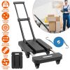 Folding Hand Truck Collapsible 165LBS Heavy Duty Luggage Cart Foldable Utility Dolly Platform Cart with 3-Length Telescopic Handle 6 Wheels 1 Elastic