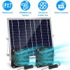 Solar Powered Fan Kit For Intake or Exhaust Air 20W Solar Panel IPX7 Waterproof Dual 4.72IN Fans With 9.5FT Cord Ventilation and Cooling for Chicken C