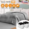 Electric Heated Queen Size Fleece Heated Blanket with Dual Controller 10 Heating Levels 10 Hours Auto Off Machine Washable for Home Office Usage 84x90