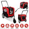 2-in-1 Pet Bike Trailer And Stroller with Canopy Bicycle Carrier Bicycle Cargo Wagon Trailer 44LBS Weight Capacity For Small Medium Dogs Cats