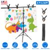 5×6.5FT T-Shape Photo Video Backdrop Stand Heavy Duty Background Stand Adjustable Photography Backdrop Stand with 6 Spring Clamps Sandbag Carry Bag fo