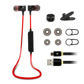 Wireless Headsets In-Ear Neckband Headphones Sweat-proof Sport Earbuds w/ Call Alert Number Broadcast For Gym Running Hiking