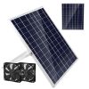 Solar Powered Fan Kit For Intake or Exhaust Air 20W Solar Panel IPX7 Waterproof Dual 4.72IN Fans With 9.5FT Cord Ventilation and Cooling for Chicken C