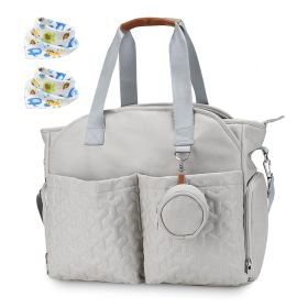 Breast Pump Bag Diaper Tote Bag with Detachable Shoulder Strap Side Pocket Free Baby Bibs Compatible with Spectra S1 S2 Medela (Option: LightGrey)