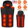 Winter Heated Vest For Men and Women with Detachable Hood 3 Heating Levels 7.4VDC 5V/2A USB Input Unisex Winter Hooded Heated Vest Machine Washable fo