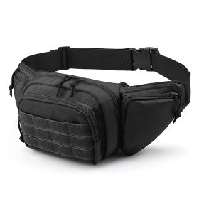 Tactical Fanny Pack For Men Concealed Carry Bag Military Waist Bag Traveling Waist Pouch with Adjustable Strap Quick Release for Camping Hiking (Option: Black)