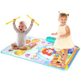 Baby Musical Mat With 55 Music Sounds Toddler Toys Floor Piano Keyboard Mat Drum Mat Carpet Educational Musical Learning Toy Infant Music Toy for 1 2 (Option: Princess)