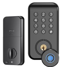 Wireless Door Lock Keyless Smart Door Lock IP67 Waterproof App Controlled Fingerprint Lock for Entry Front Door Home Apartment Hotel (Option: DoorLock_GPCT4876)