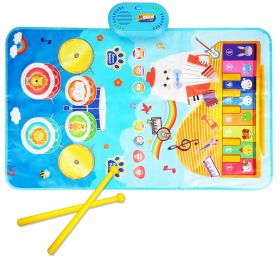 Baby Musical Mat With 55 Music Sounds Toddler Toys Floor Piano Keyboard Mat Drum Mat Carpet Educational Musical Learning Toy Infant Music Toy for 1 2 (Option: Bear)