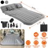 Inflatable SUV Air Mattress Thickened Camping Bed Cushion with Pillow Air Pump Storage Bag PVC Flocked Car Bed for Home Car Travel Camping