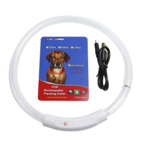 USB Rechargeable LED Dog Collar Multi-Color Lighting Dog Safety Collar Cuttable Length Glow Dog Collar For Small Medium Large Dog Night Walking (Option: 70CM)