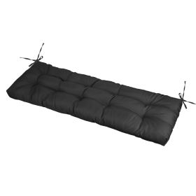 Bench Seat Cushion For Indoor Outdoor Furniture Non Slip Long Chair Cushion with Ties Strap Waterproof Swing Cushion 51.18x19.68IN For Garden Patio Ba (Option: Waterproof_8_Black)