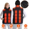 Winter Heated Vest For Men and Women with Detachable Hood 3 Heating Levels 7.4VDC 5V/2A USB Input Unisex Winter Hooded Heated Vest Machine Washable fo