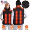 Winter Heated Vest For Men and Women with Detachable Hood 3 Heating Levels 7.4VDC 5V/2A USB Input Unisex Winter Hooded Heated Vest Machine Washable fo