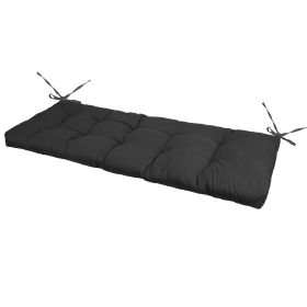 Bench Seat Cushion For Indoor Outdoor Furniture Non Slip Long Chair Cushion with Ties Strap  Swing Cushion 51.18x19.68IN For Garden Patio Balcony Entr (Option: Normal_8_Black)