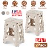 2 Pack 17.91In High Step Stool Folding Stepping Stool Lightweight Plastic Step Stool with Handle Non-slip for Kitchen Bathroom