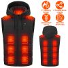 Winter Heated Vest For Men and Women with Detachable Hood 3 Heating Levels 7.4VDC 5V/2A USB Input Unisex Winter Hooded Heated Vest Machine Washable fo