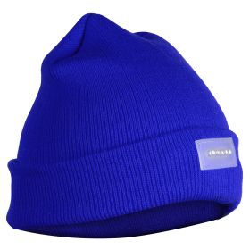 Unisex 5 LED Knitted Beanie Winter Warm Hat Camping Jogging Running Cap Headlamp (Option: Blue)