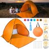 Pop Up Beach Tent Sun Shade Shelter Anti-UV Automatic Waterproof Tent Canopy for 2/3 Man w/ Net Window Storage Bag for Outdoor Beach Camping Fishing P