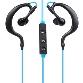 Wireless Headsets V4.1 Sport In-Ear Stereo Headphones Sweat-proof Neckband Earbuds w/Mic Deep Bass HiFi Earphones for Running Hiking Travel (Option: Blue)