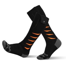 Heated Socks for Men Women Electric Heating Socks with APP Control 5000mAh Battery Rechargeable Thermal Socks Winter Warm Socks for Skiing Hiking Camp (Option: OrangeLeaf)