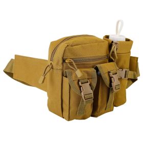 Tactical Waist Bag Utility Pouch Military Hiking Belt Bag w/ Water Bottle Pouch For Fishing Mountaineering Camping Hunting Running Outdoor (Option: Brown)