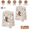 2 Pack 17.91In High Step Stool Folding Stepping Stool Lightweight Plastic Step Stool with Handle Non-slip for Kitchen Bathroom