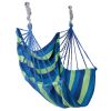 440LBS Hammock Hanging Chair Canvas Porch Patio Swing Seat Portable Camping Rope Seat w/ 2Pillows