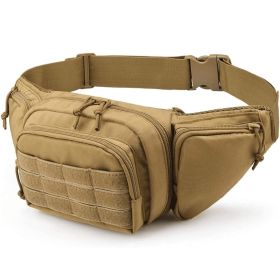 Tactical Fanny Pack For Men Concealed Carry Bag Military Waist Bag Traveling Waist Pouch with Adjustable Strap Quick Release for Camping Hiking (Option: Khaki)